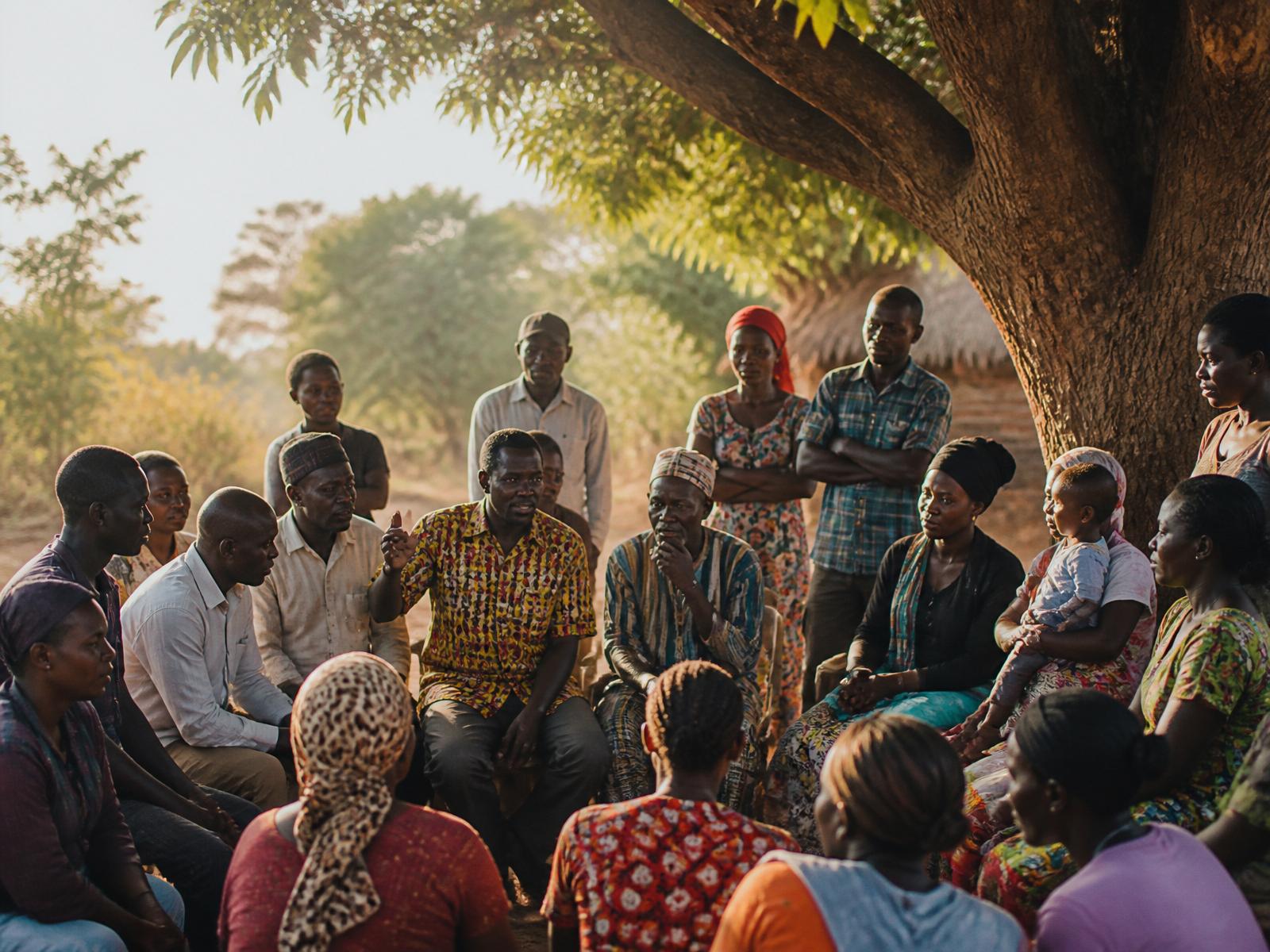 African community gathered in conversation